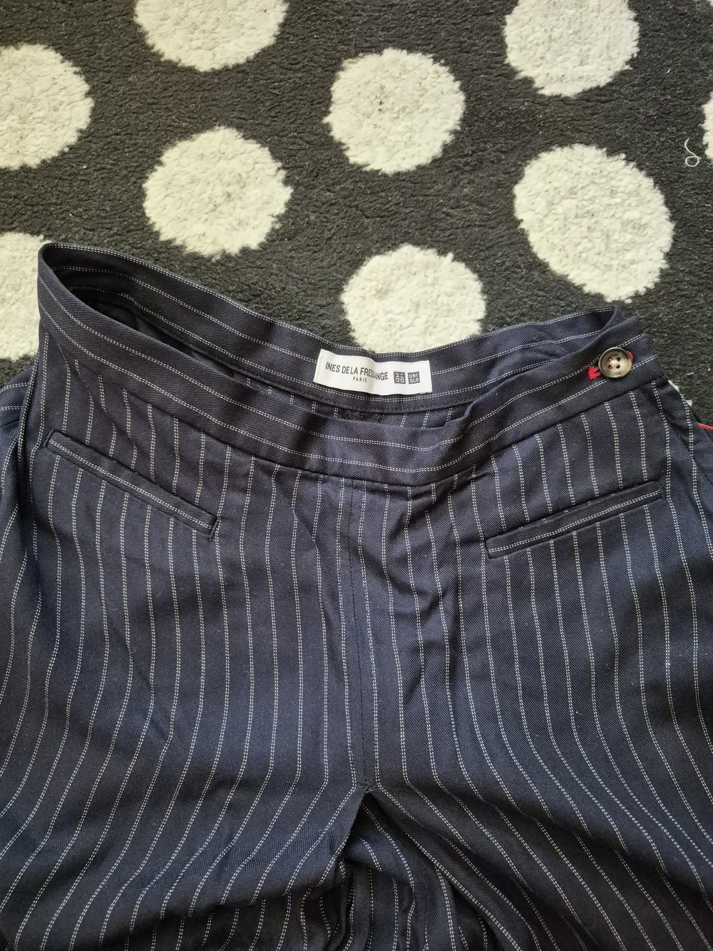 Uniqlo X Idlf Navy Pinstripe Wide-Leg Culottes Rayon Pants NWT 0_4